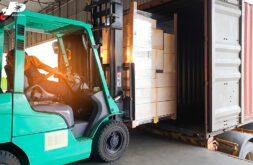 LCL shipment being forklifted