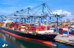 Cargo Ship Being Loaded in Sea Freight